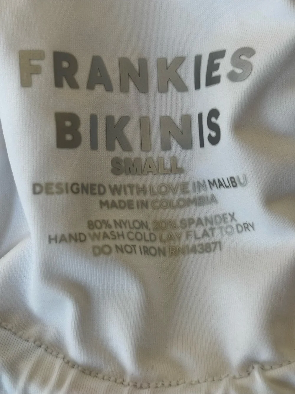 Frankie's Bikinis White Floral Triangle String Bikini with Multicolor Flowers